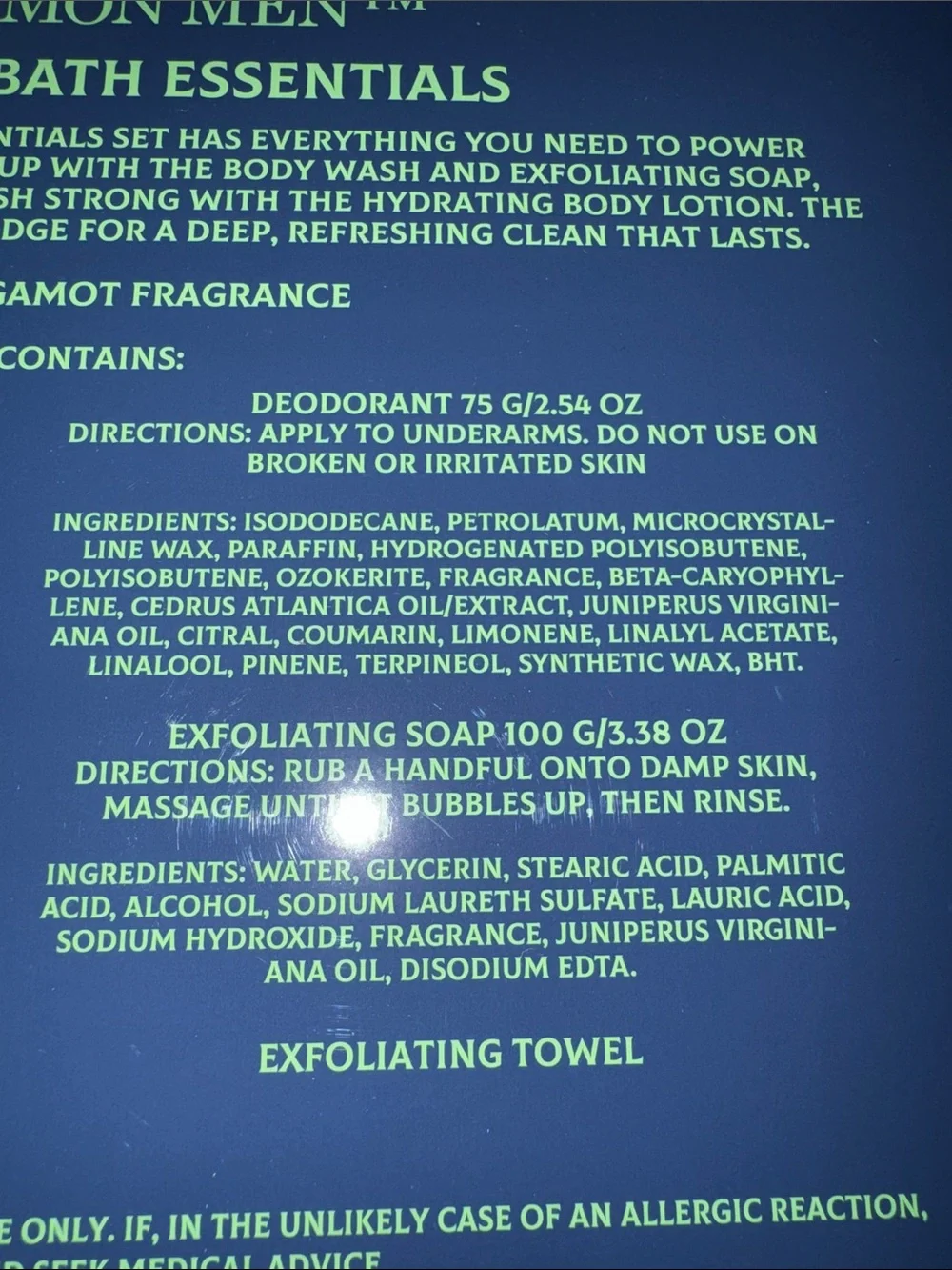 Uncommon Men Amber & Bergamot Everyday Bath Essentials Set - Navy & Cream